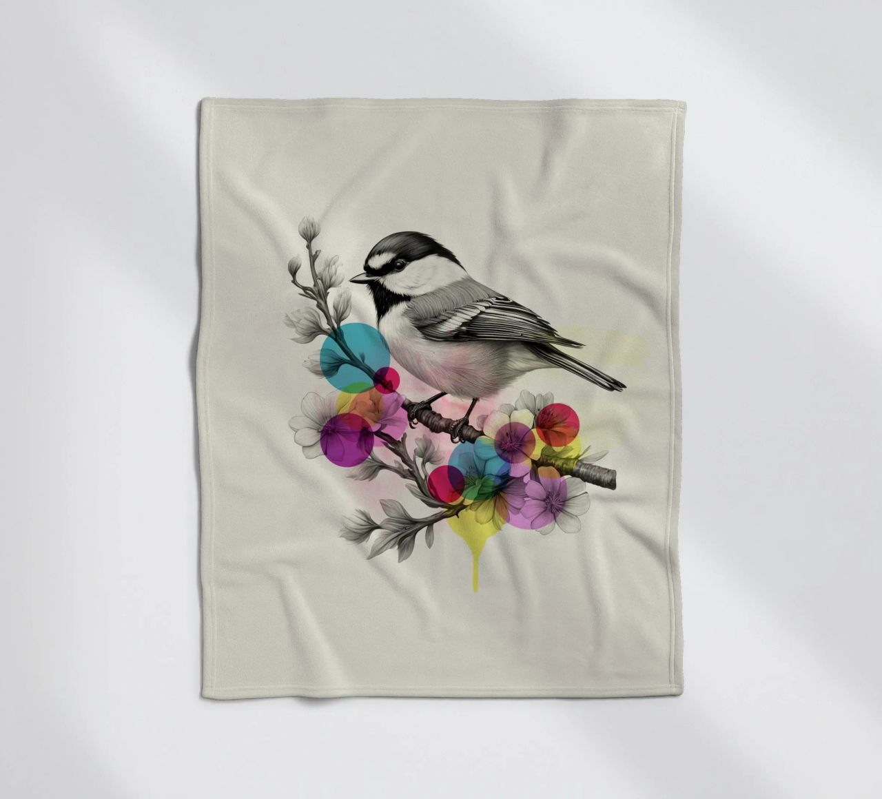 Bird on Twig Art coperta in pile da Indigo Rain