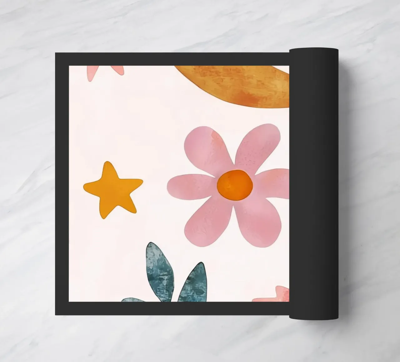 Boho Luna Uccello Dreamscape Vintage Botanico Floreale Notte zerbino da Gentle Echoes Art