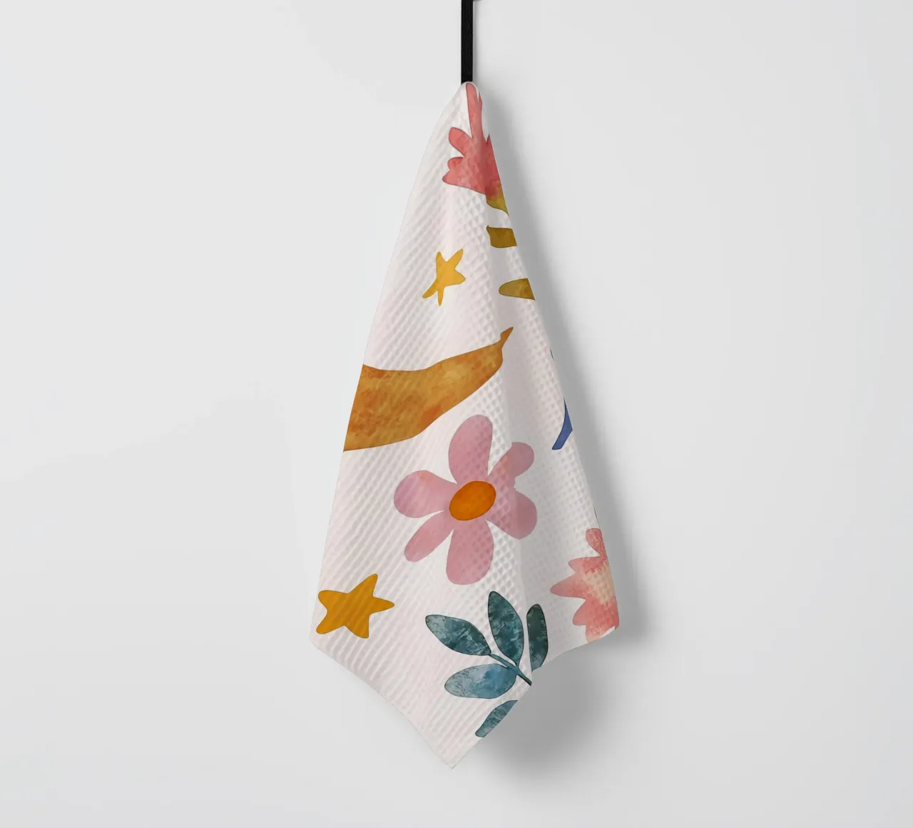 Boho Luna Uccello Dreamscape Vintage Botanico Floreale Notte canovaccio da cucina da Gentle Echoes Art