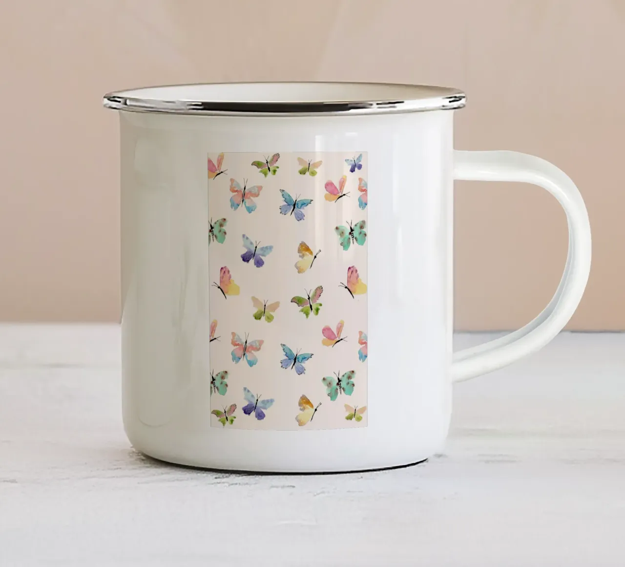 Beautiful Butterflies 1 tazza in smalto da Nadjaa