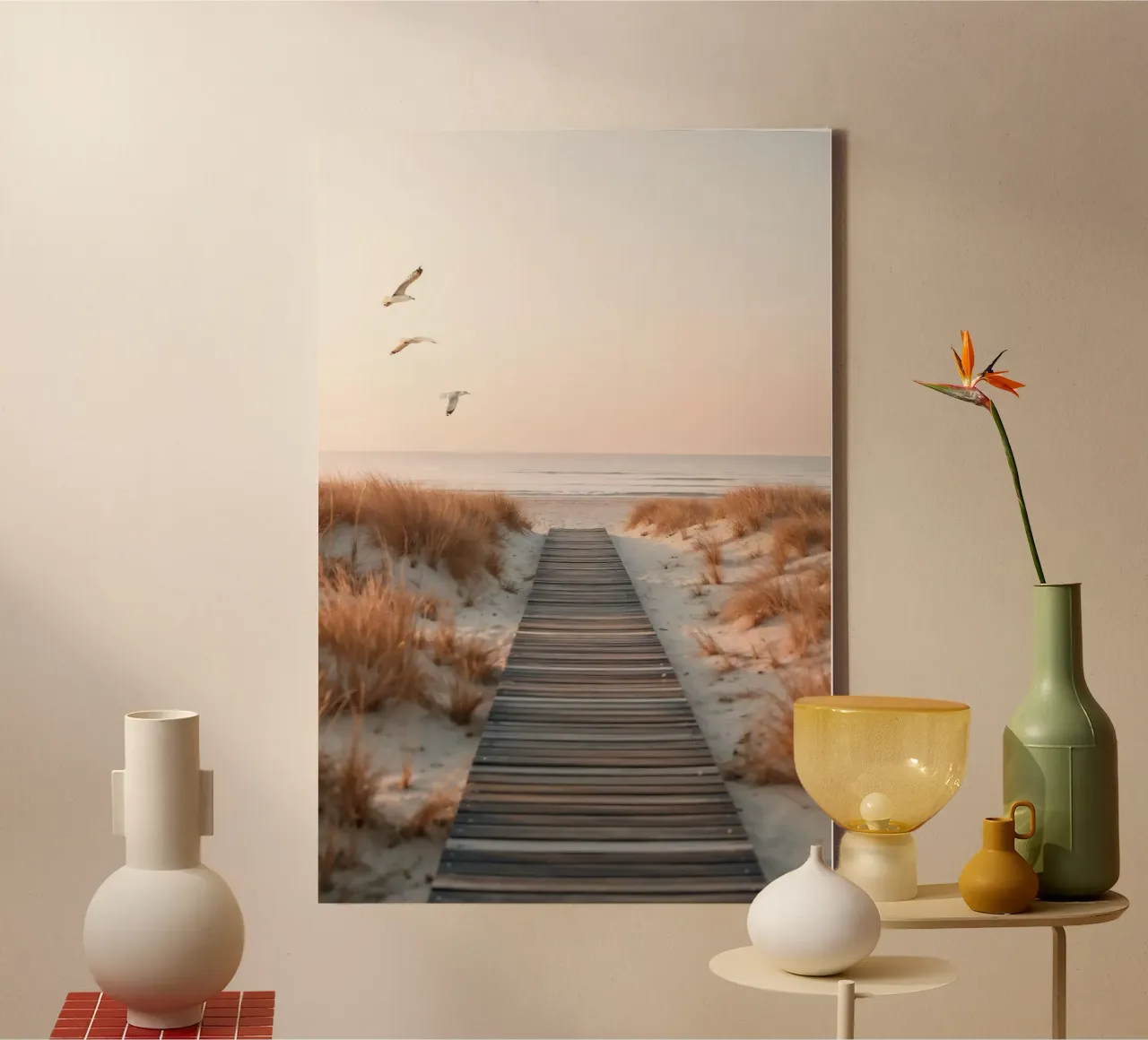 Seaside Silence - Arte della passeggiata sulle dune tela con Cornice a cassetta da BLICKPUNKT