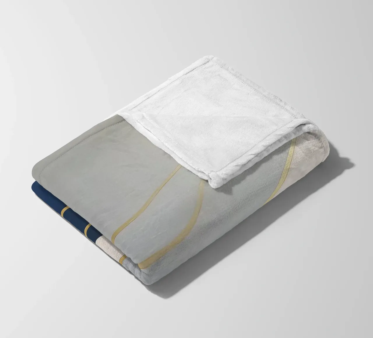 Goud omzoomde abstracte heuvels in zachte tinten fleecedeken van Artbyvo