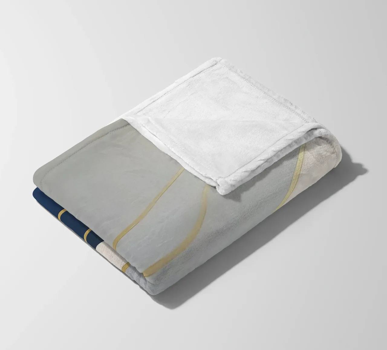 Goud omzoomde abstracte heuvels in zachte tinten fleecedeken van Artbyvo