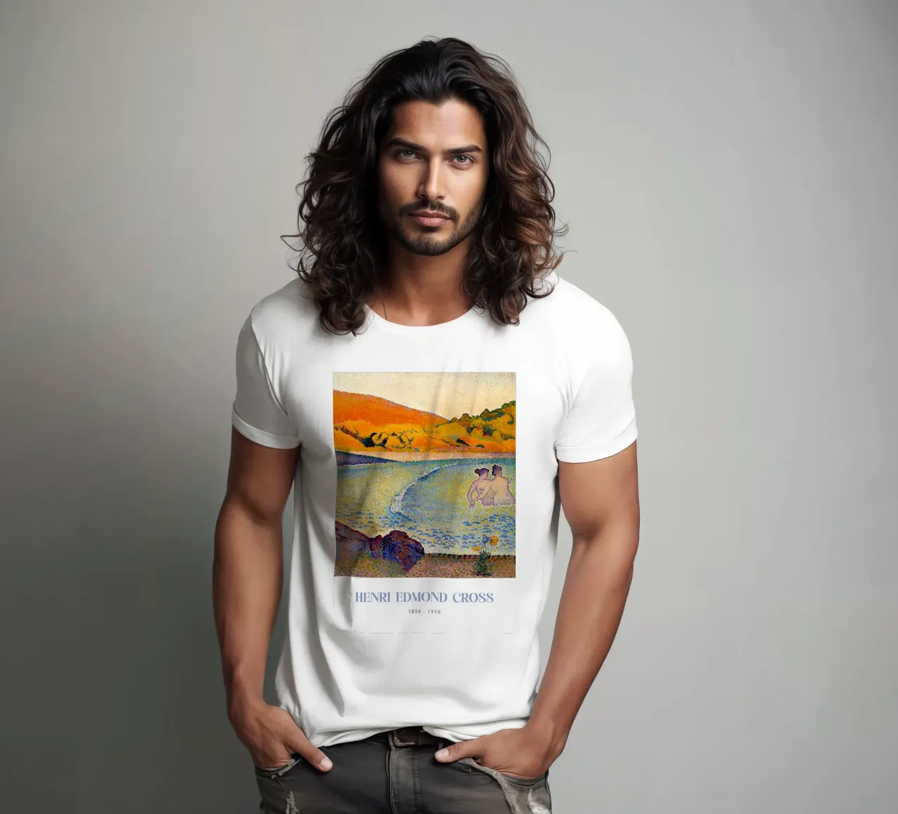 Henri-Edmond Croce Pointillist Bathers Wall Art t-shirt da NorwesClub