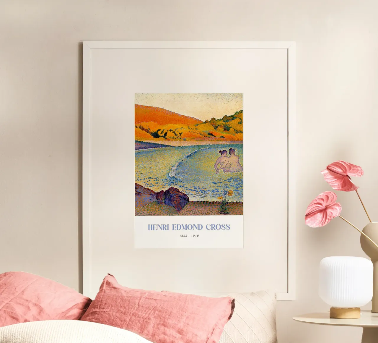Henri-Edmond Croce Pointillist Bathers Wall Art carta hahnemühle da NorwesClub