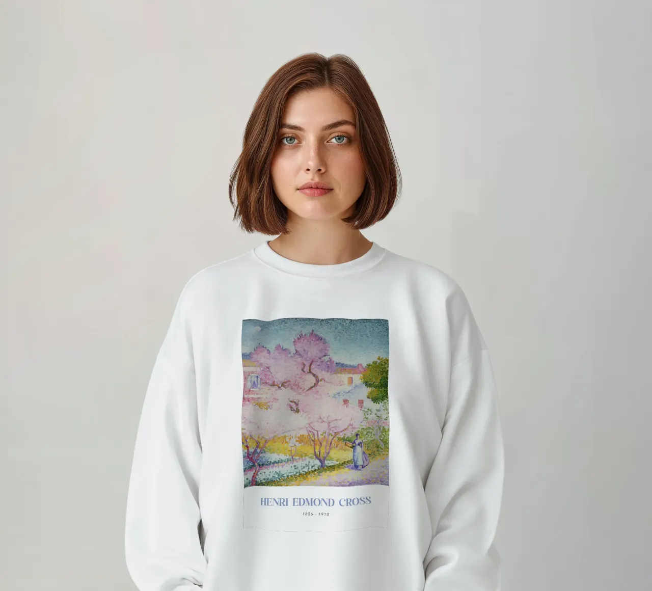 Henri-Edmond Cross Pointillist Blossom Trees Art sweatshirt by NorwesClub