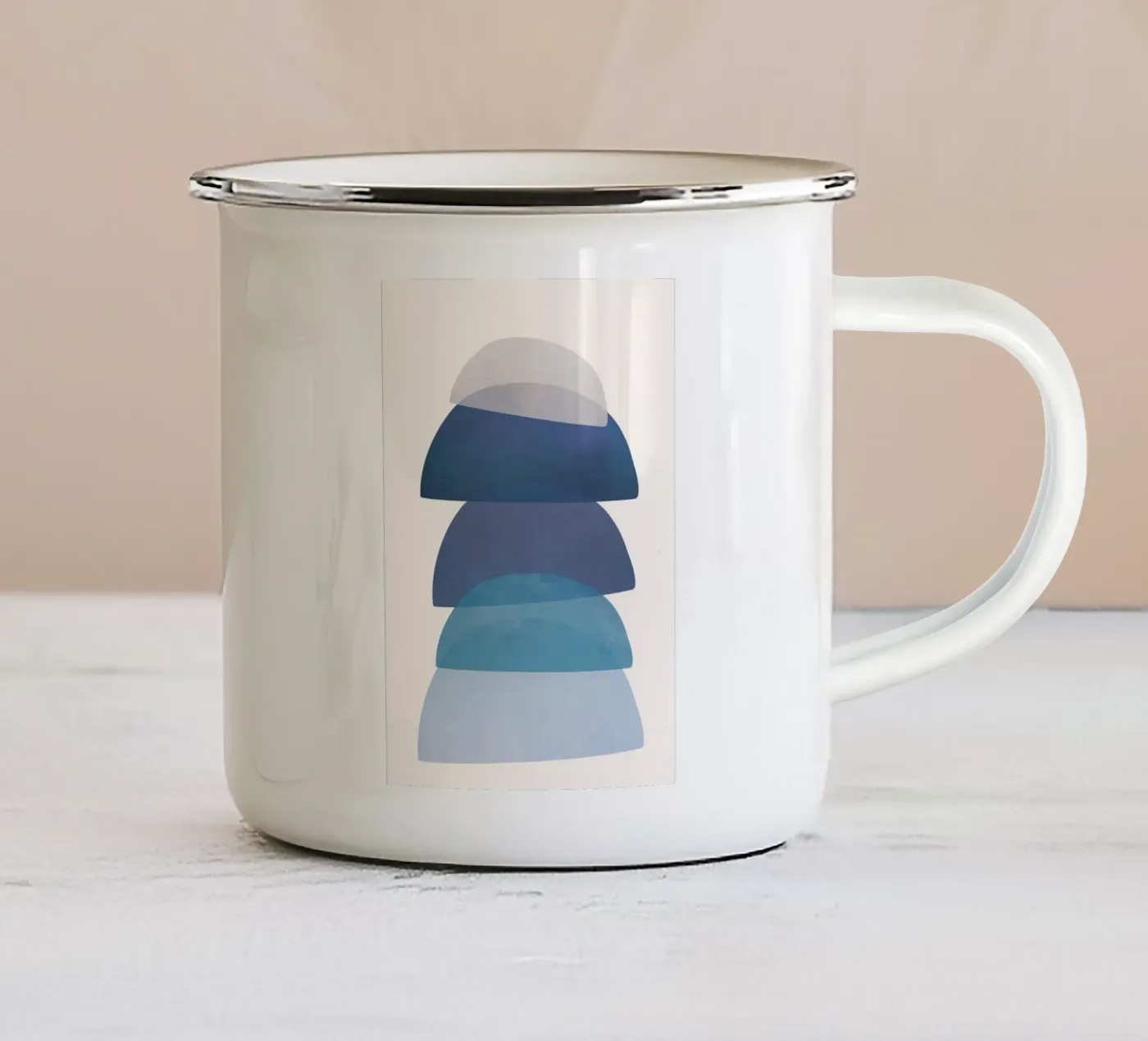 Blue Stack 01 enamel mug by cityart