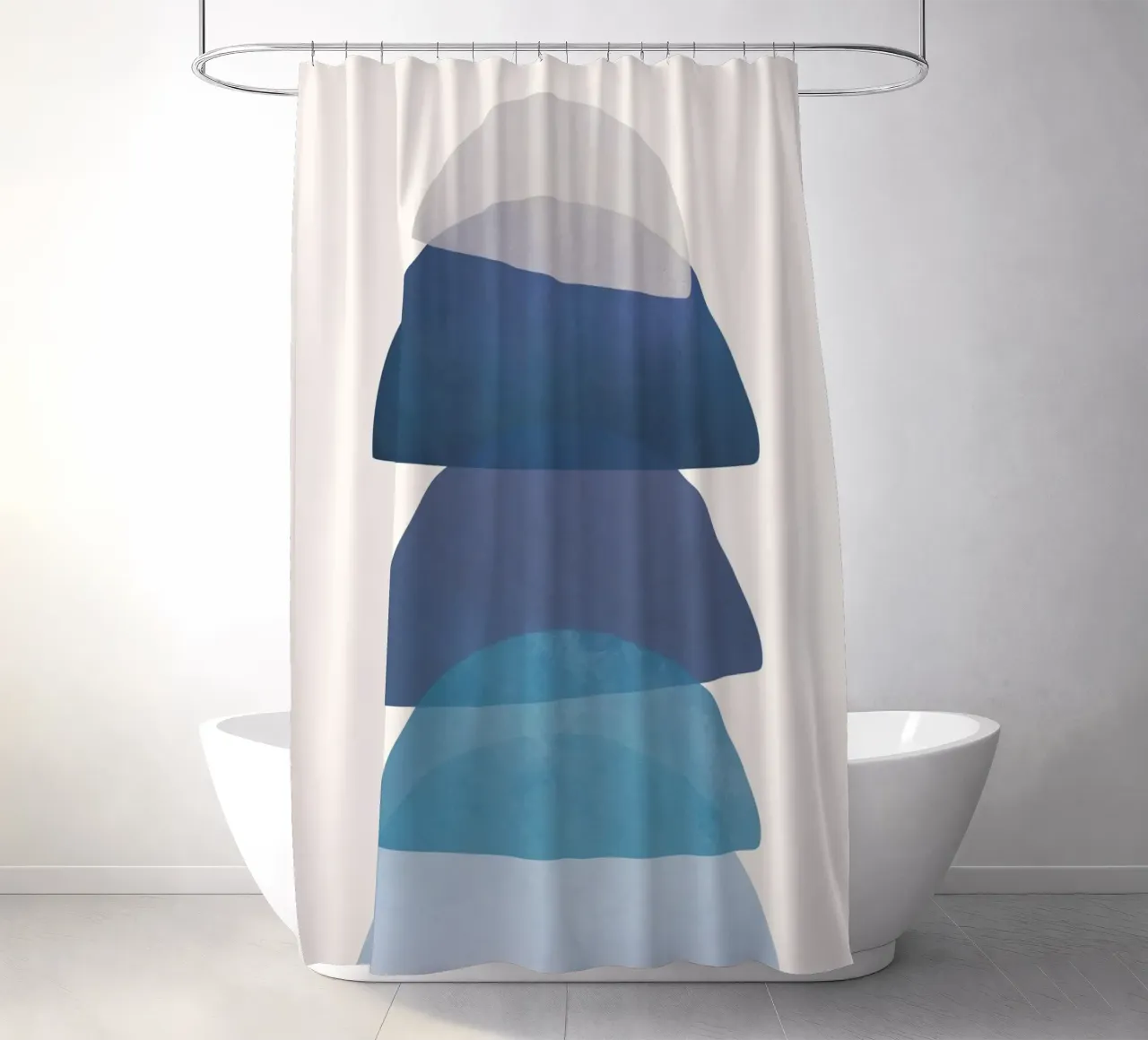 Blue Stack 01 douchegordijn van cityart