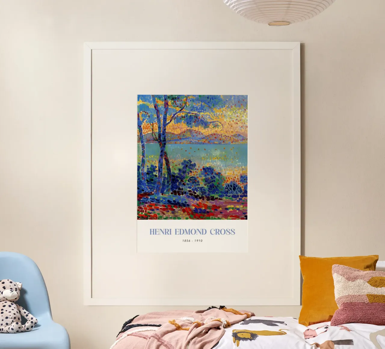 Henri-Edmond Cross Pointillist Provence Kunst Poster mit Holzrahmen von NorwesClub