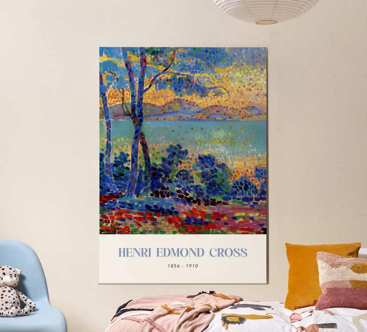 Henri-Edmond Cross Pointillist Provence Kunst Poster mit Holzrahmen von NorwesClub