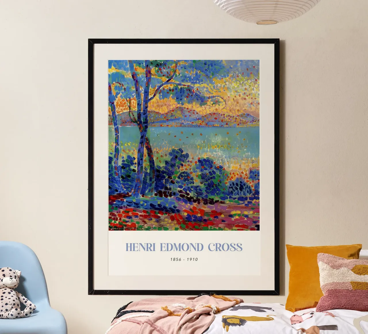 Henri-Edmond Cross Pointillist Provence Kunst Poster mit Holzrahmen von NorwesClub