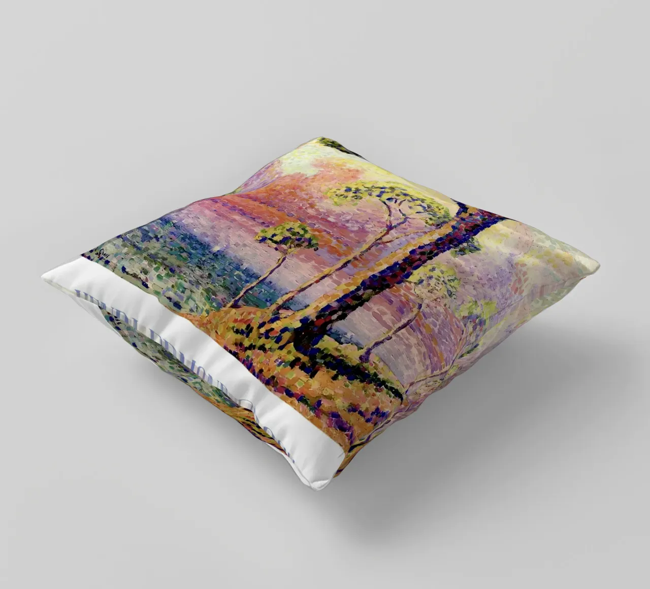 Henri-Edmond Cross Pointillist Pine Tree Art decorative cushion by NorwesClub