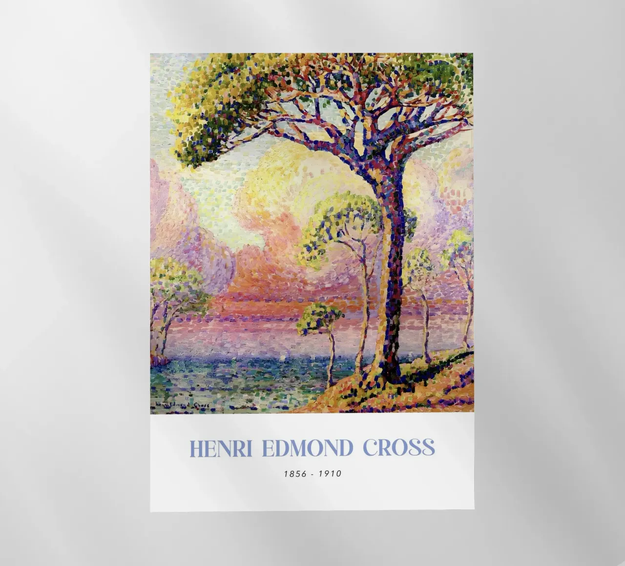 Henri-Edmond Cross Pointillist Pine Tree Art backlit film by NorwesClub