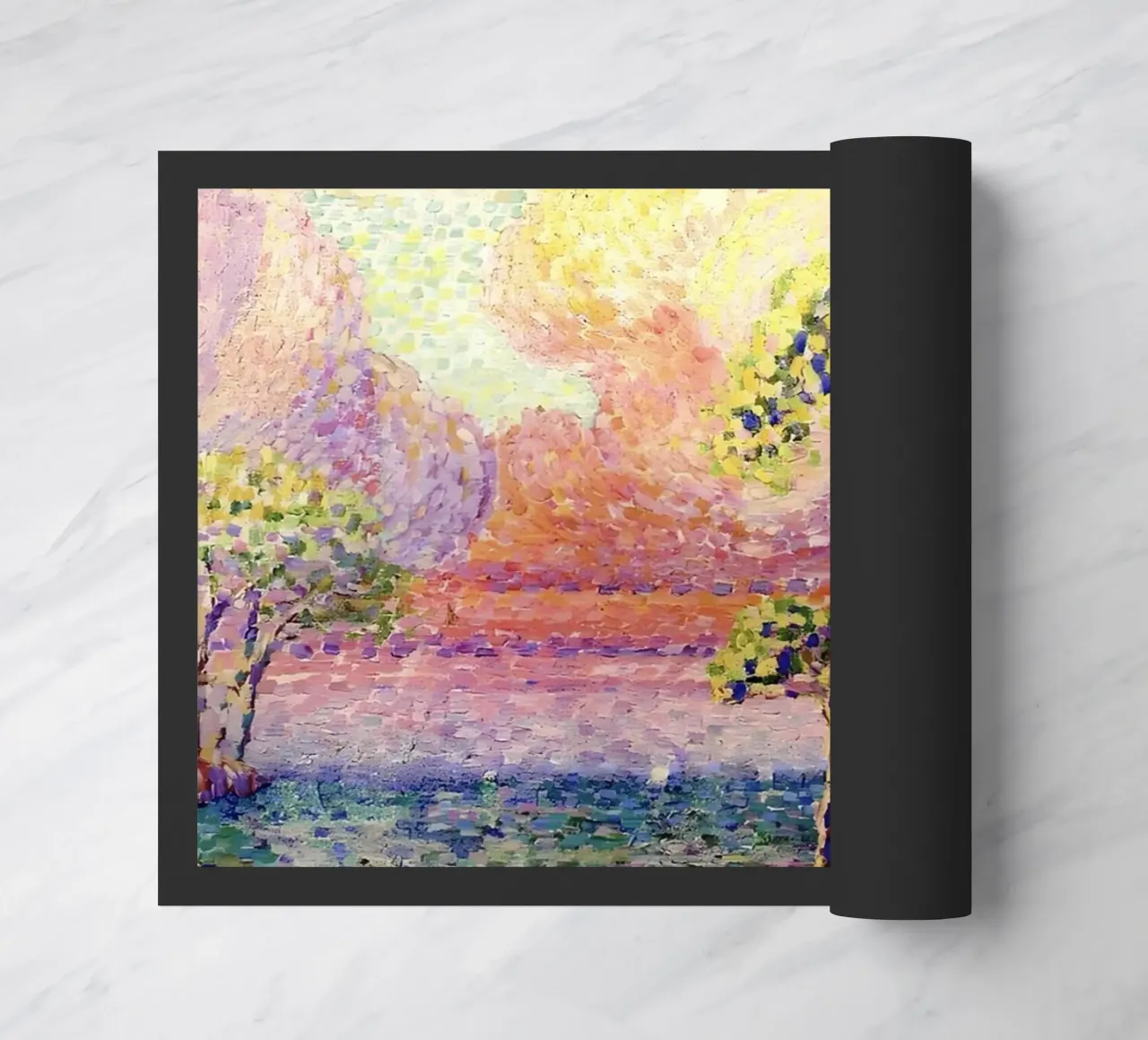 Henri-Edmond Cross Pointillist Pine Tree Art doormat by NorwesClub