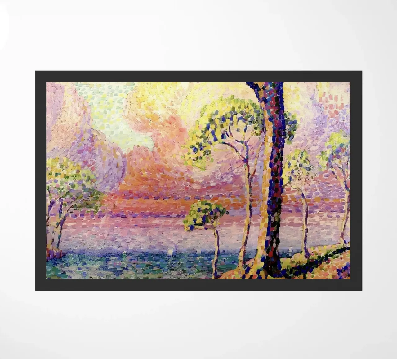 Henri-Edmond Cross Pointillist Pine Tree Art doormat by NorwesClub