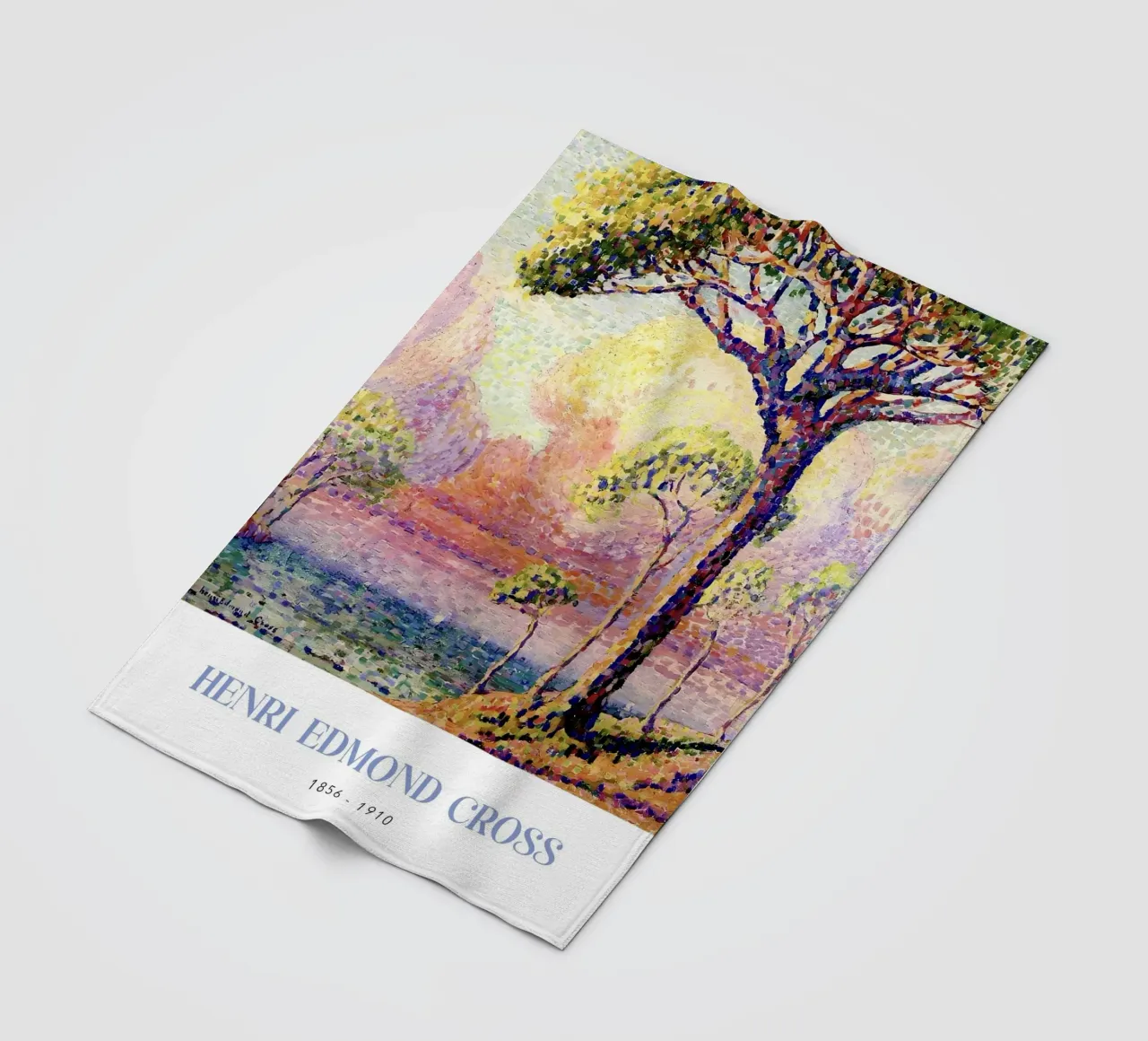 Henri-Edmond Cross Pointillist Pine Tree Art fleece blanket by NorwesClub
