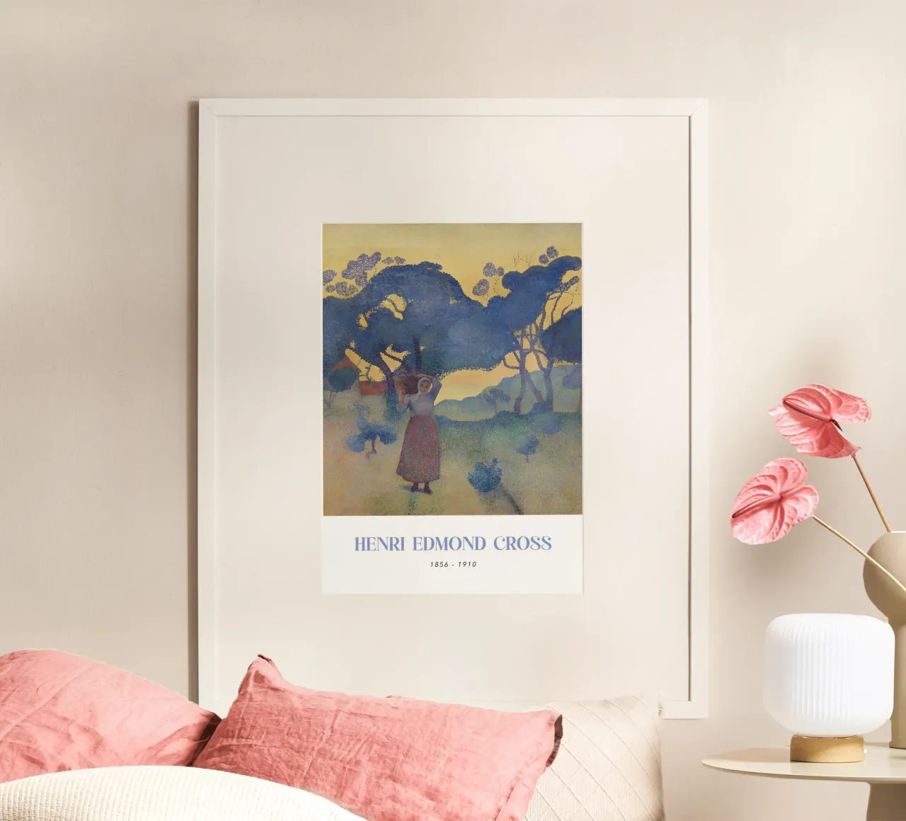 Henri-Edmond Cross Pointillist Figur Landschaft Kunst Poster mit Aluminium Rahmen von NorwesClub