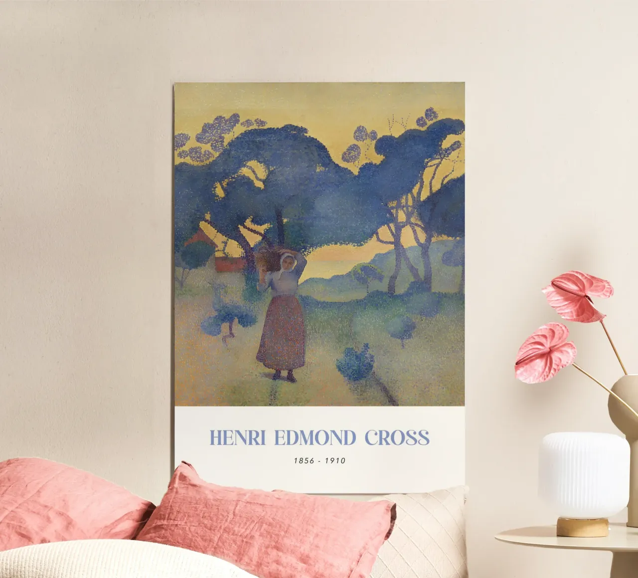 Henri-Edmond Cross Pointillist Figur Landschaft Kunst Poster mit Aluminium Rahmen von NorwesClub