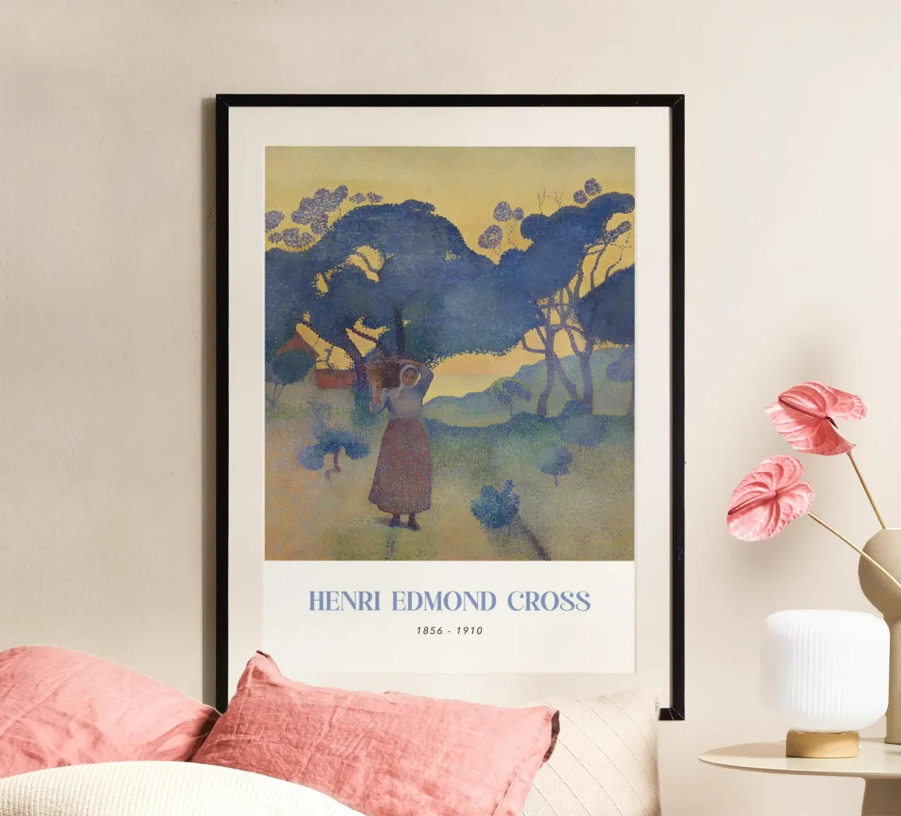 Henri-Edmond Cross Pointillist Figur Landschaft Kunst Poster mit Aluminium Rahmen von NorwesClub