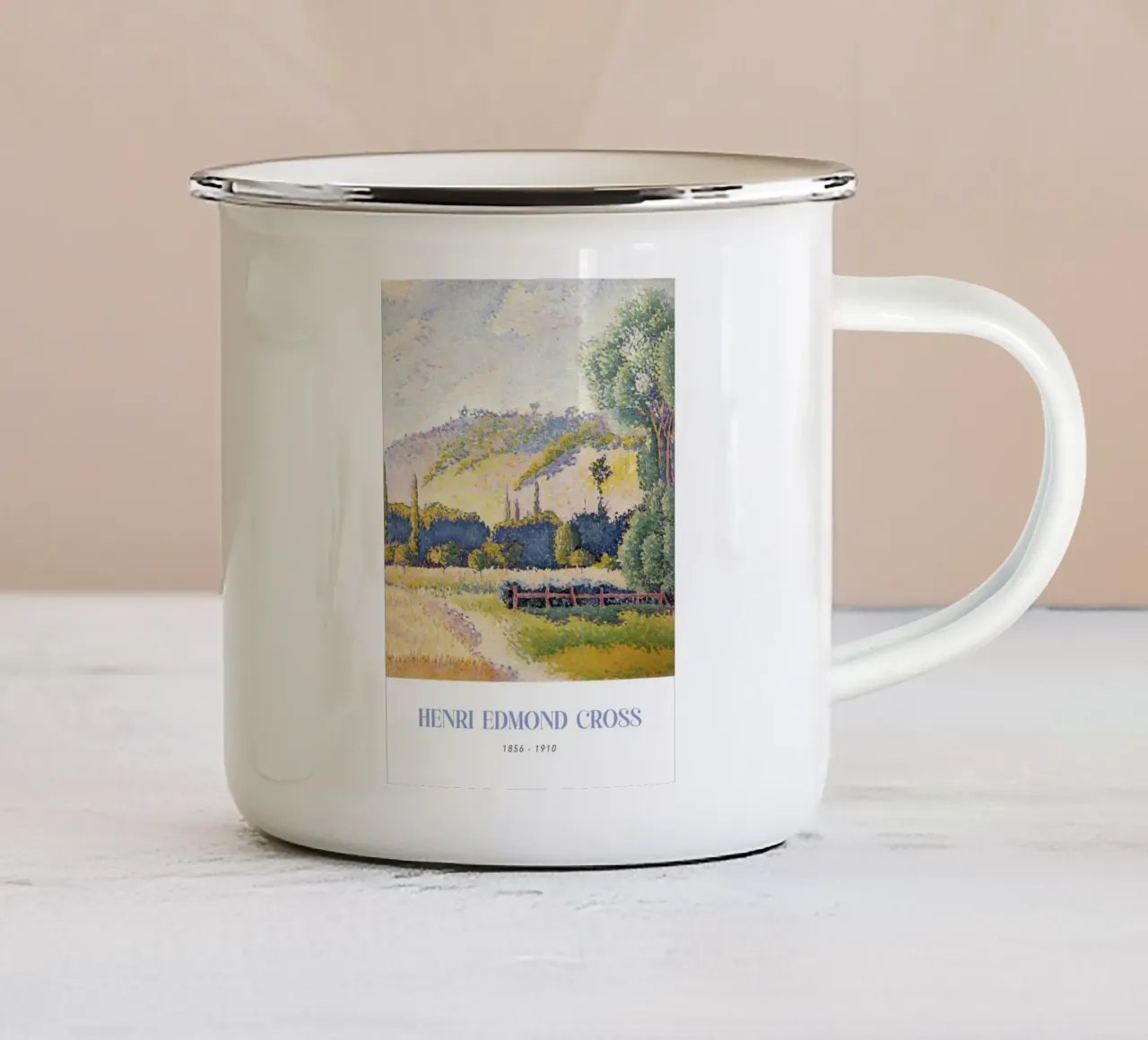 Henri-Edmond Cross Pointillistische landschapskunst emaille mok van NorwesClub