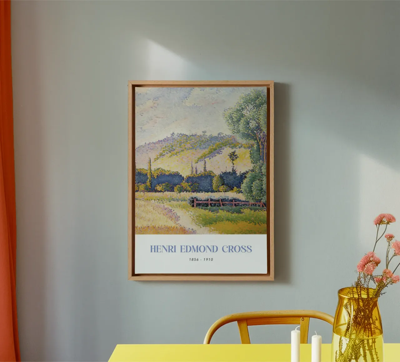 Henri-Edmond Cross Pointillistische landschapskunst canvas met Baklijst van NorwesClub