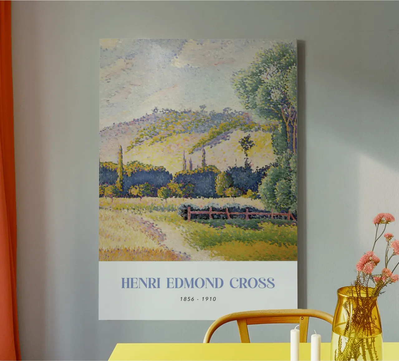 Henri-Edmond Cross Pointillistische landschapskunst canvas met Baklijst van NorwesClub