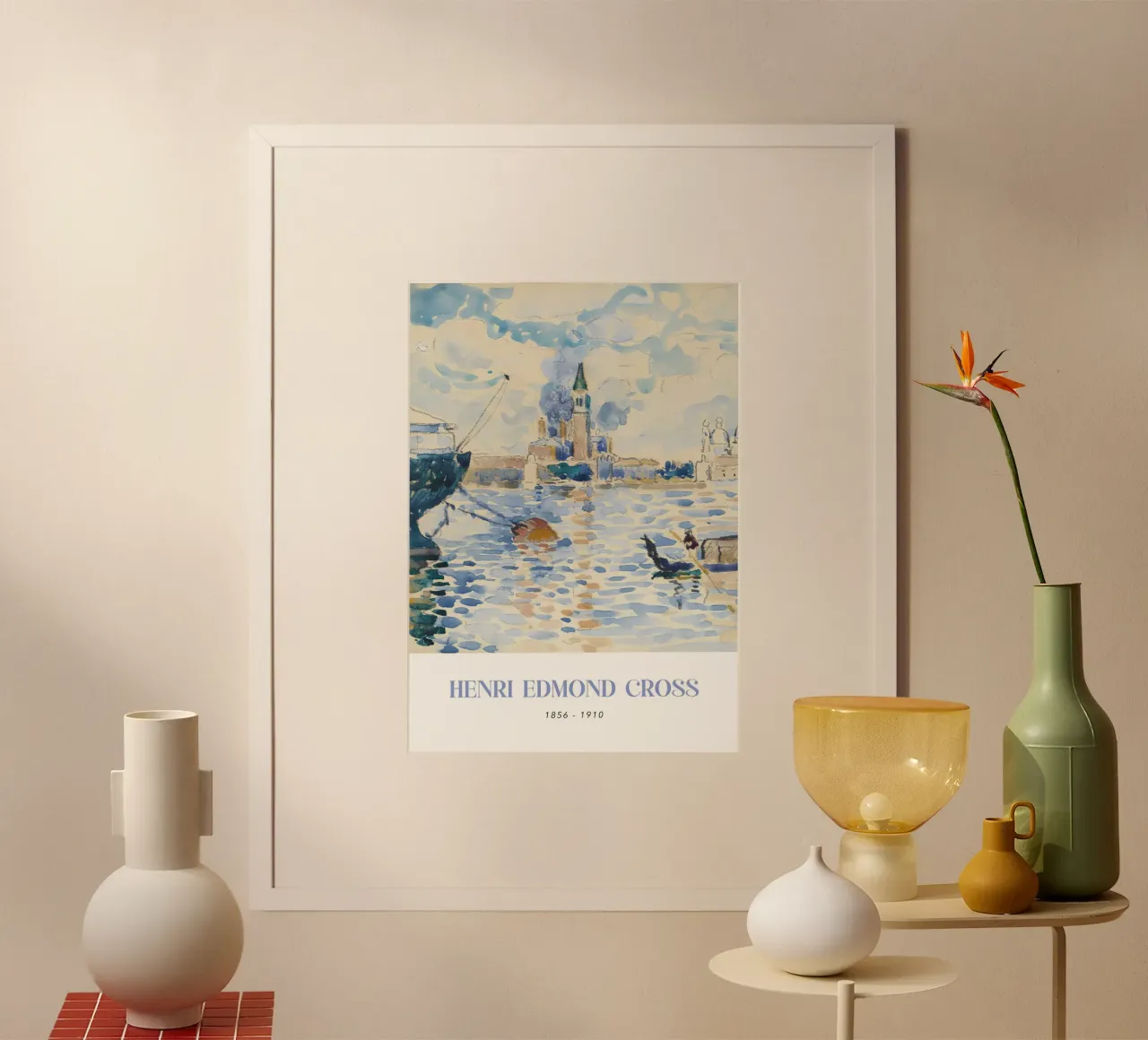 Henri-Edmond Cross Pointillist Venezia Arte da parete poster con telaio in alluminio da NorwesClub