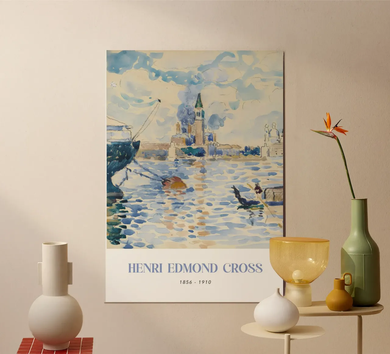 Henri-Edmond Cross Pointillist Venezia Arte da parete poster con telaio in alluminio da NorwesClub