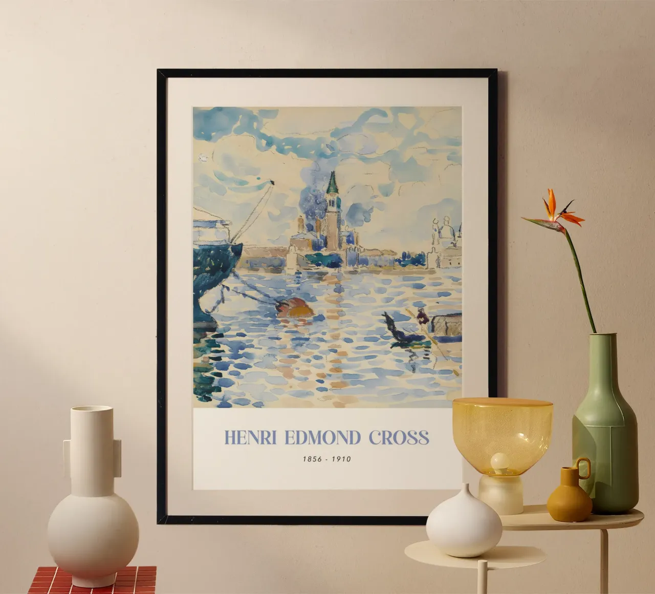 Henri-Edmond Cross Pointillist Venezia Arte da parete poster con telaio in alluminio da NorwesClub