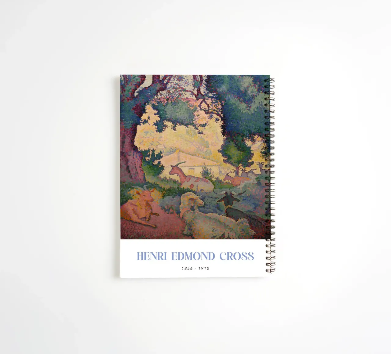 Henri-Edmond Cross Pointillist Landscape Goats spiral notebook by NorwesClub