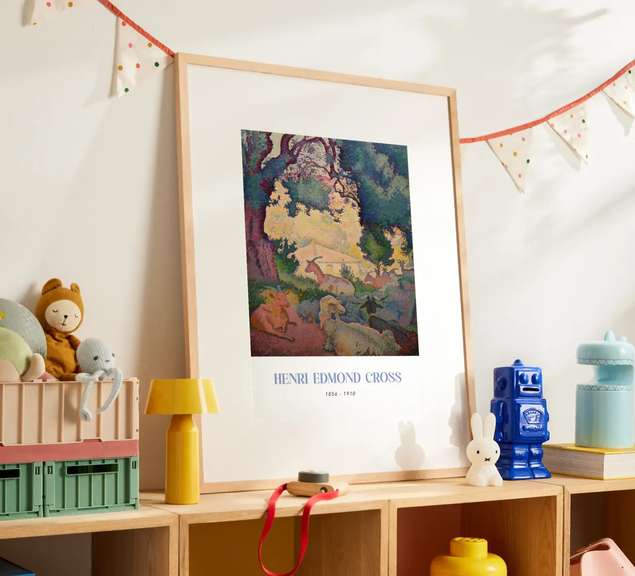 Henri-Edmond Cross Pointillistisch Landschap Geiten poster met aluminium frame van NorwesClub