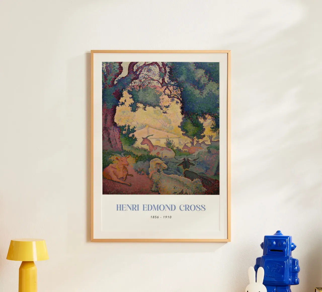 Henri-Edmond Cross Pointillistisch Landschap Geiten poster met aluminium frame van NorwesClub
