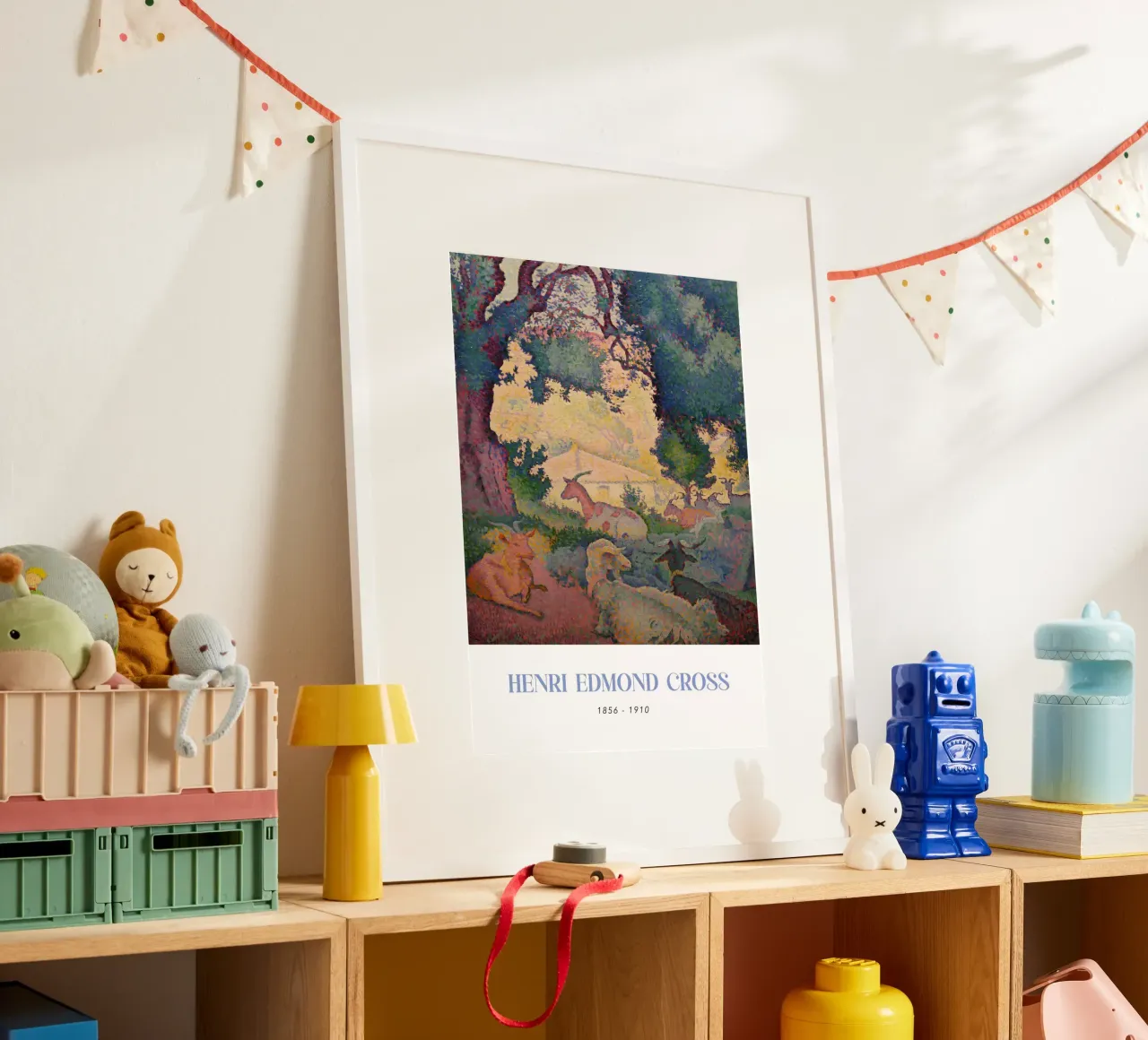 Henri-Edmond Cross Pointillistisch Landschap Geiten poster met aluminium frame van NorwesClub