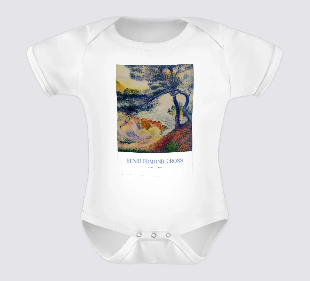 Henri-Edmond Cross Pointillist Coastal Landscape short-sleeve baby romper by NorwesClub