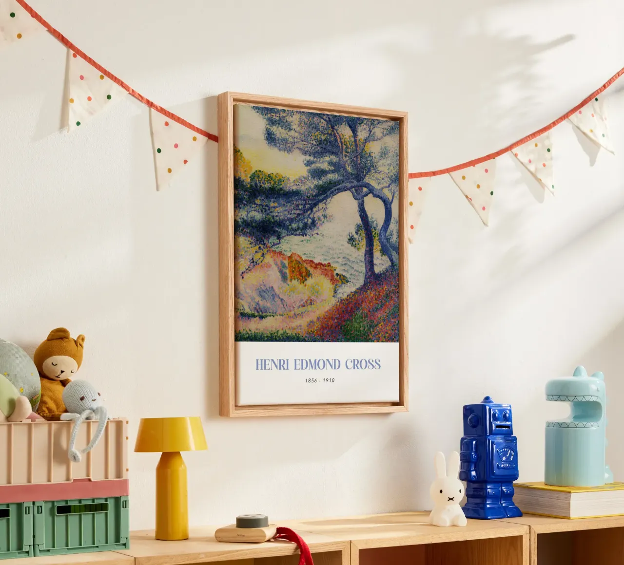 Henri-Edmond Cross Pointillistisch Kustlandschap canvas met Baklijst van NorwesClub