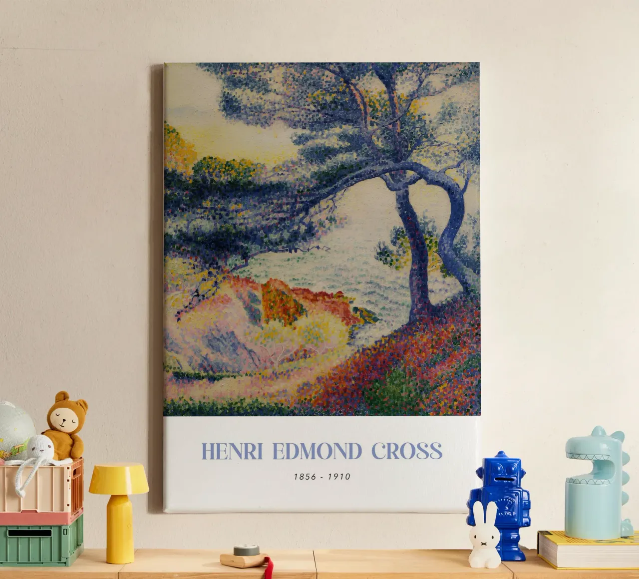 Henri-Edmond Cross Pointillistisch Kustlandschap canvas met Baklijst van NorwesClub