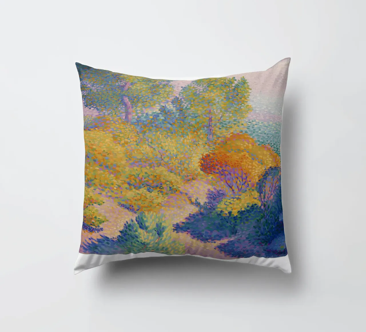 Henri-Edmond Cross Pointillist Paesaggio di alberi cuscino da NorwesClub