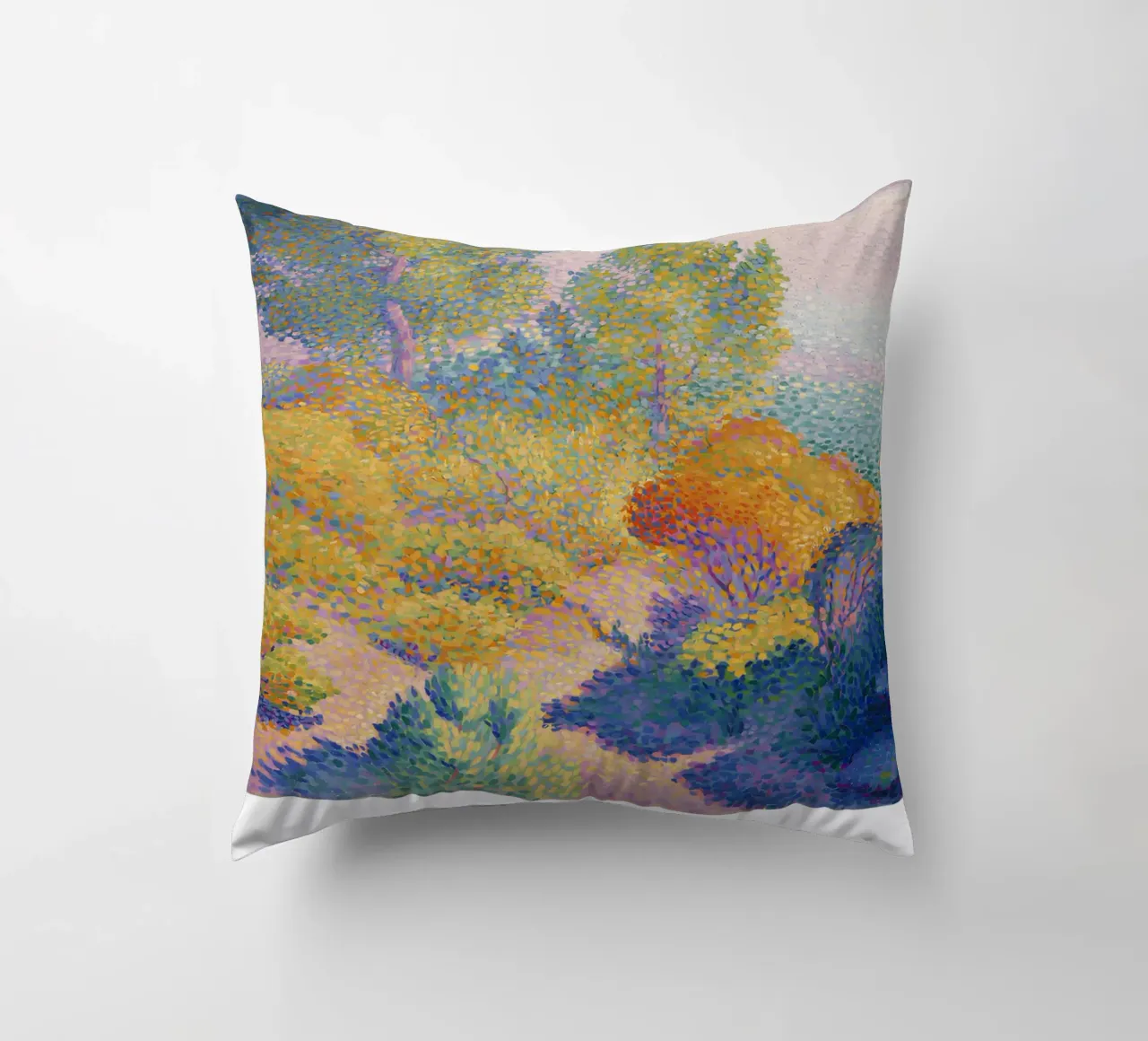 Henri-Edmond Cross Pointillist Paesaggio di alberi cuscino da NorwesClub