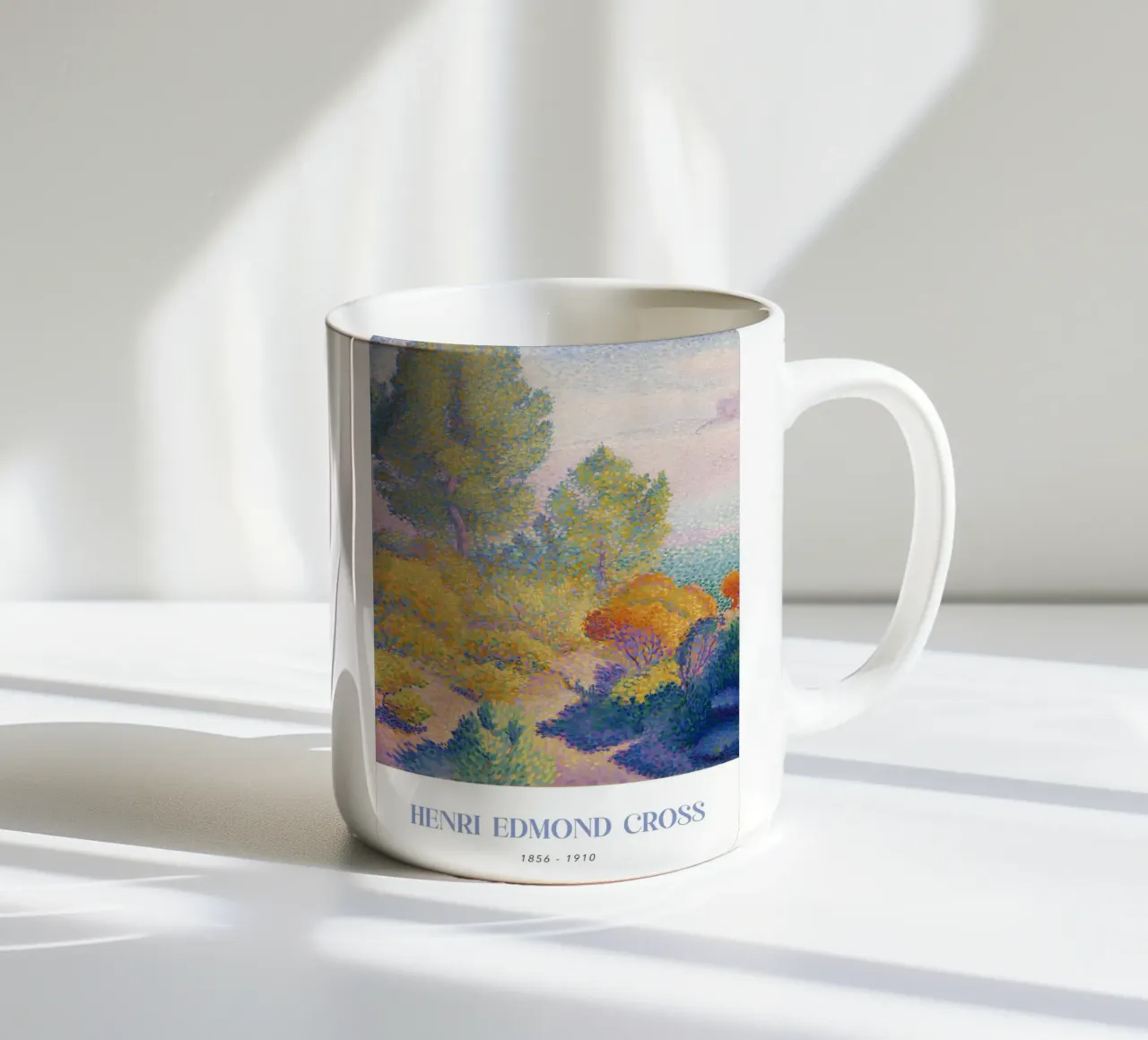Henri-Edmond Cross Pointillist Paesaggio di alberi tazza in ceramica da NorwesClub