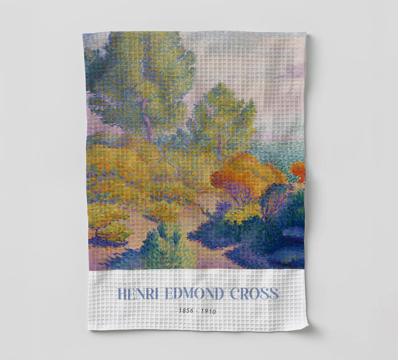 Henri-Edmond Cross Pointillist Paesaggio di alberi canovaccio da cucina da NorwesClub