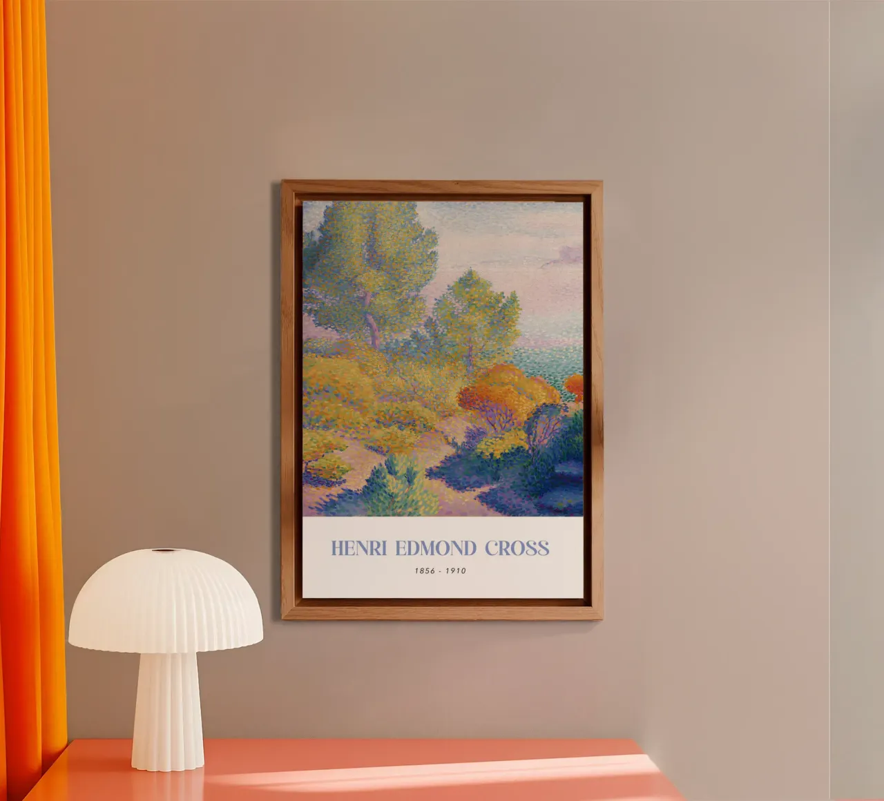 Henri-Edmond Cross Pointillist Paesaggio di alberi alluminio dibond da NorwesClub