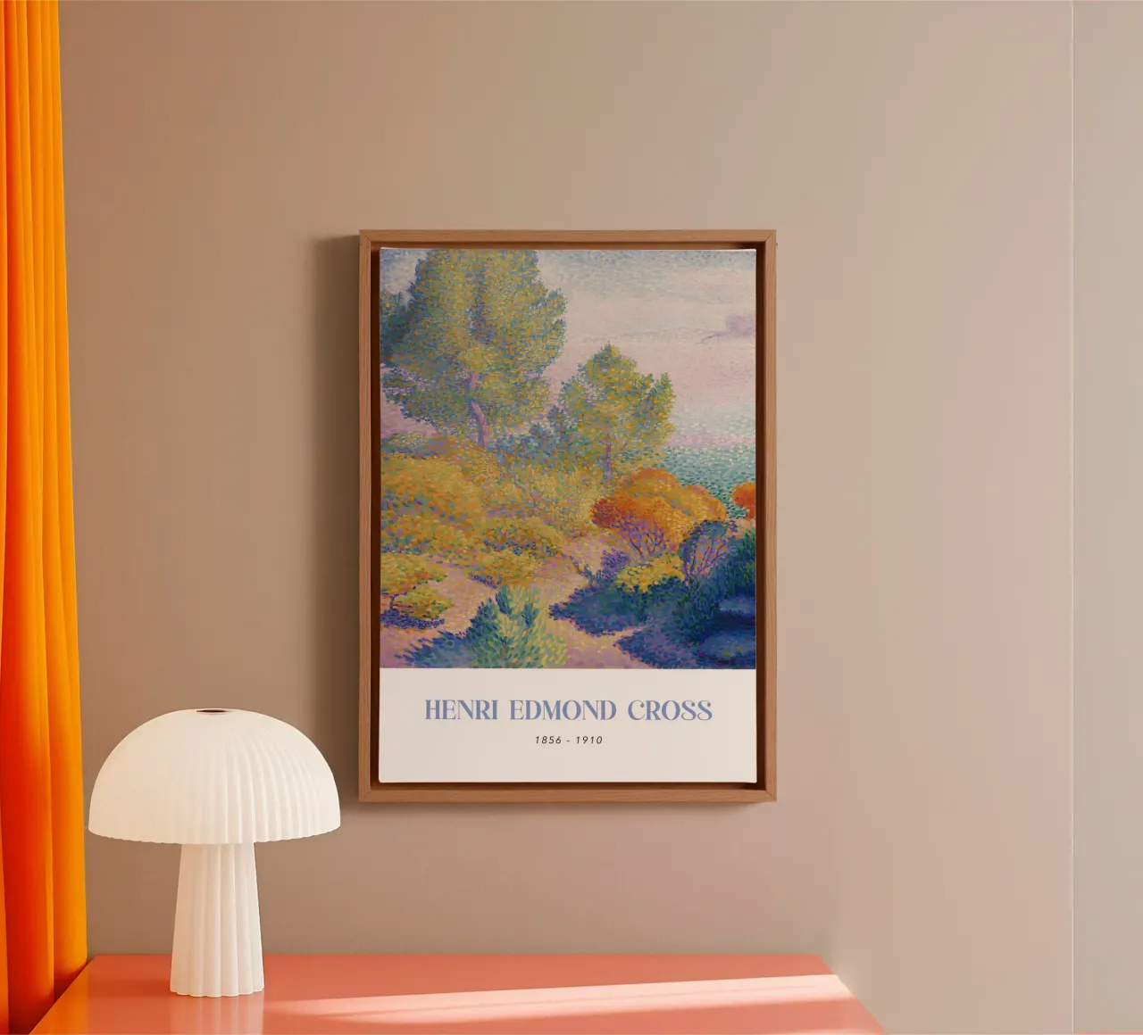 Henri-Edmond Cross Pointillist Landschap Bomen canvas met Baklijst van NorwesClub