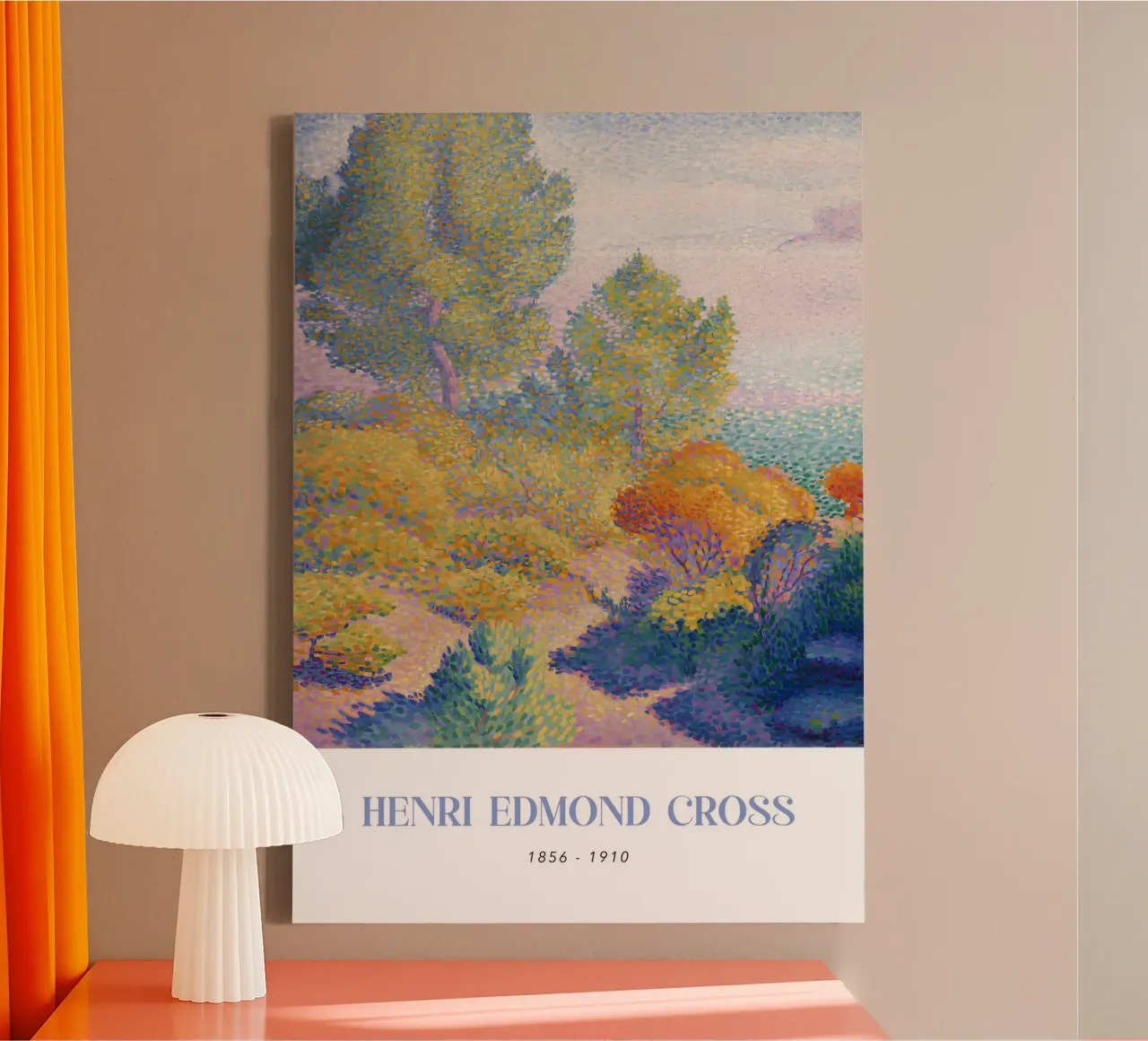 Henri-Edmond Cross Pointillist Landschap Bomen canvas met Baklijst van NorwesClub