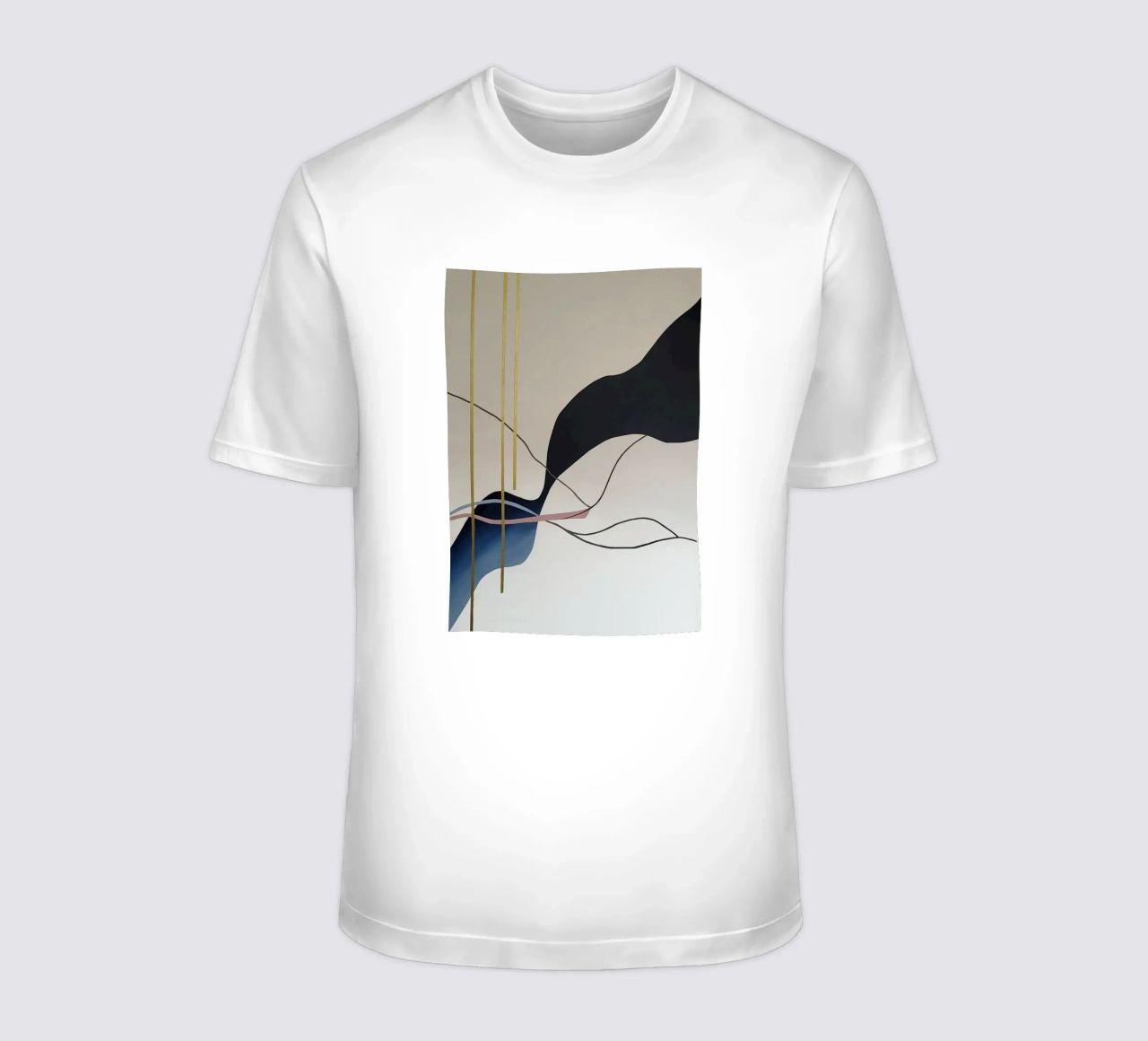 Abstract Flow with Gold and Pink Lines t-shirt da Artbyvo