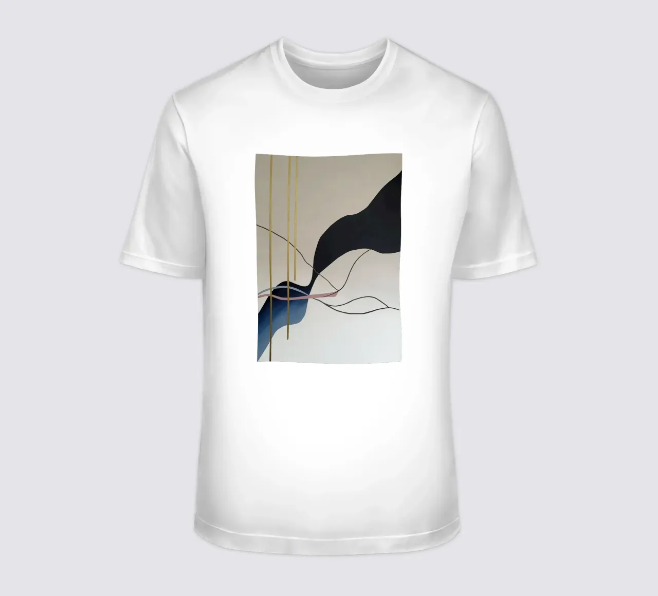 Abstract Flow with Gold and Pink Lines t-shirt van Artbyvo