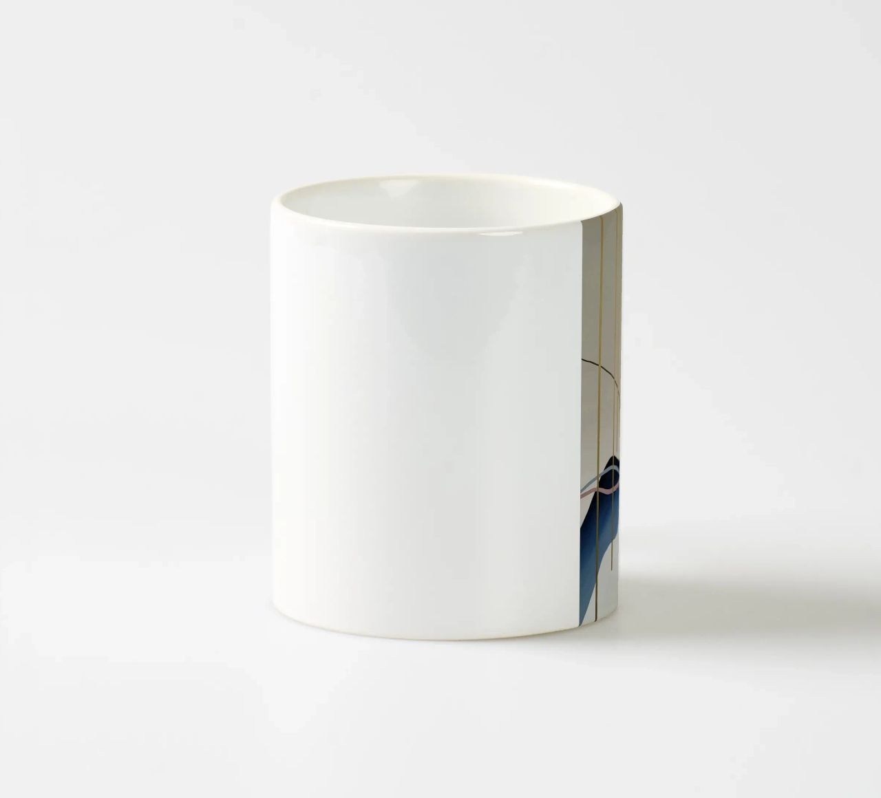 Abstract Flow with Gold and Pink Lines tazza in ceramica da Artbyvo
