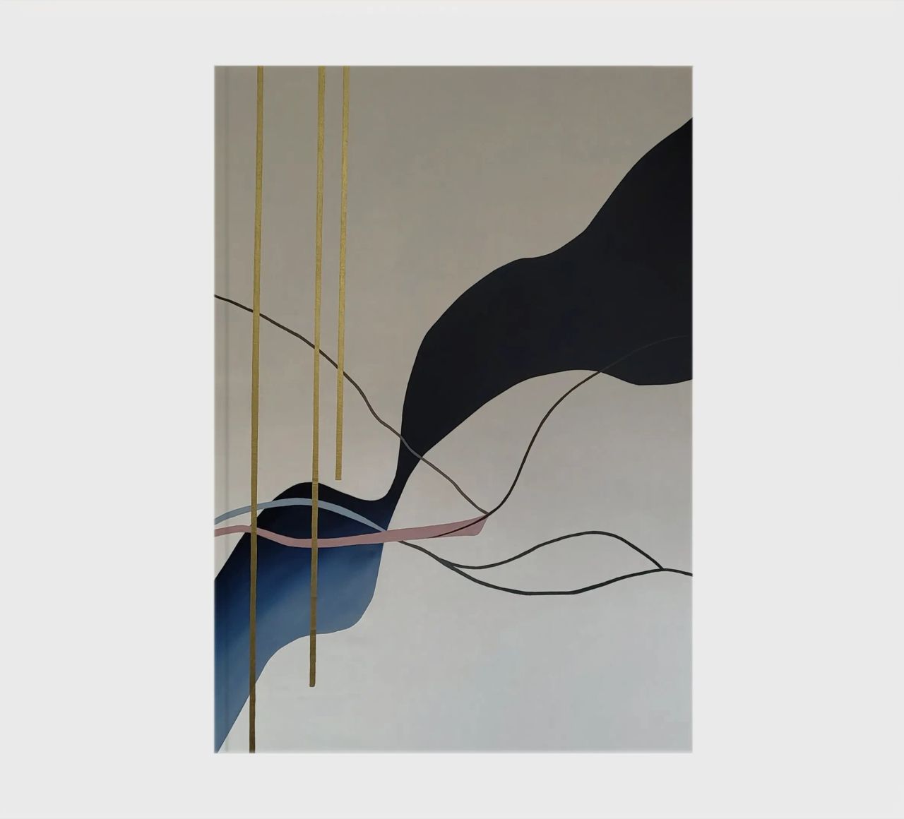 Abstract Flow with Gold and Pink Lines notebook by Artbyvo
