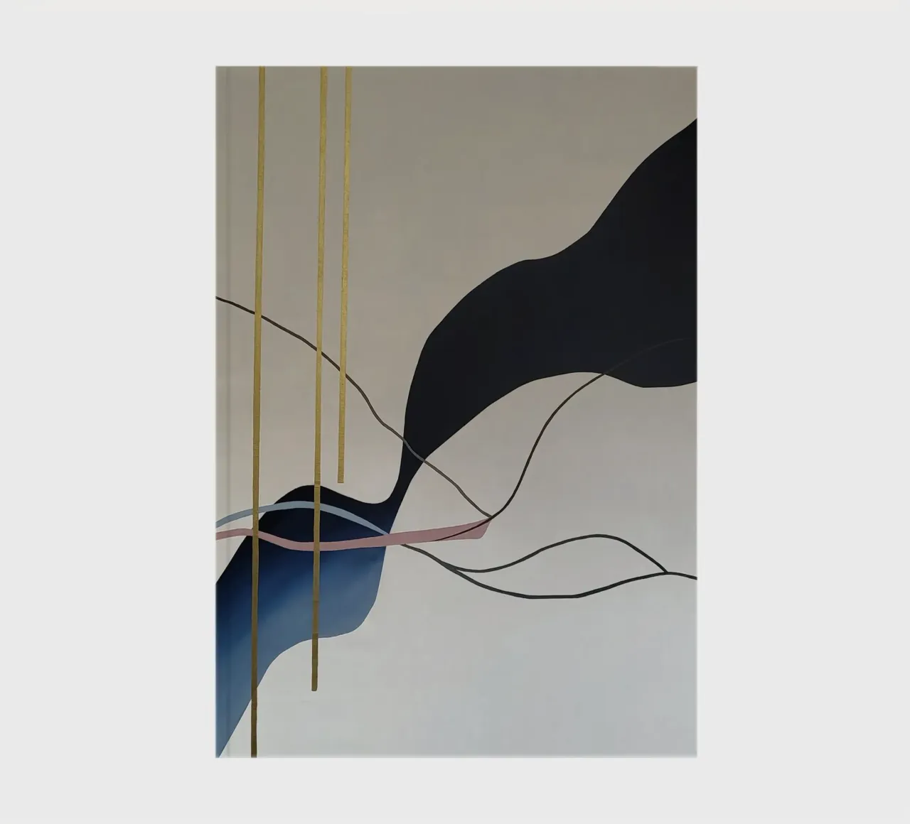 Abstract Flow with Gold and Pink Lines carnet de notes de Artbyvo