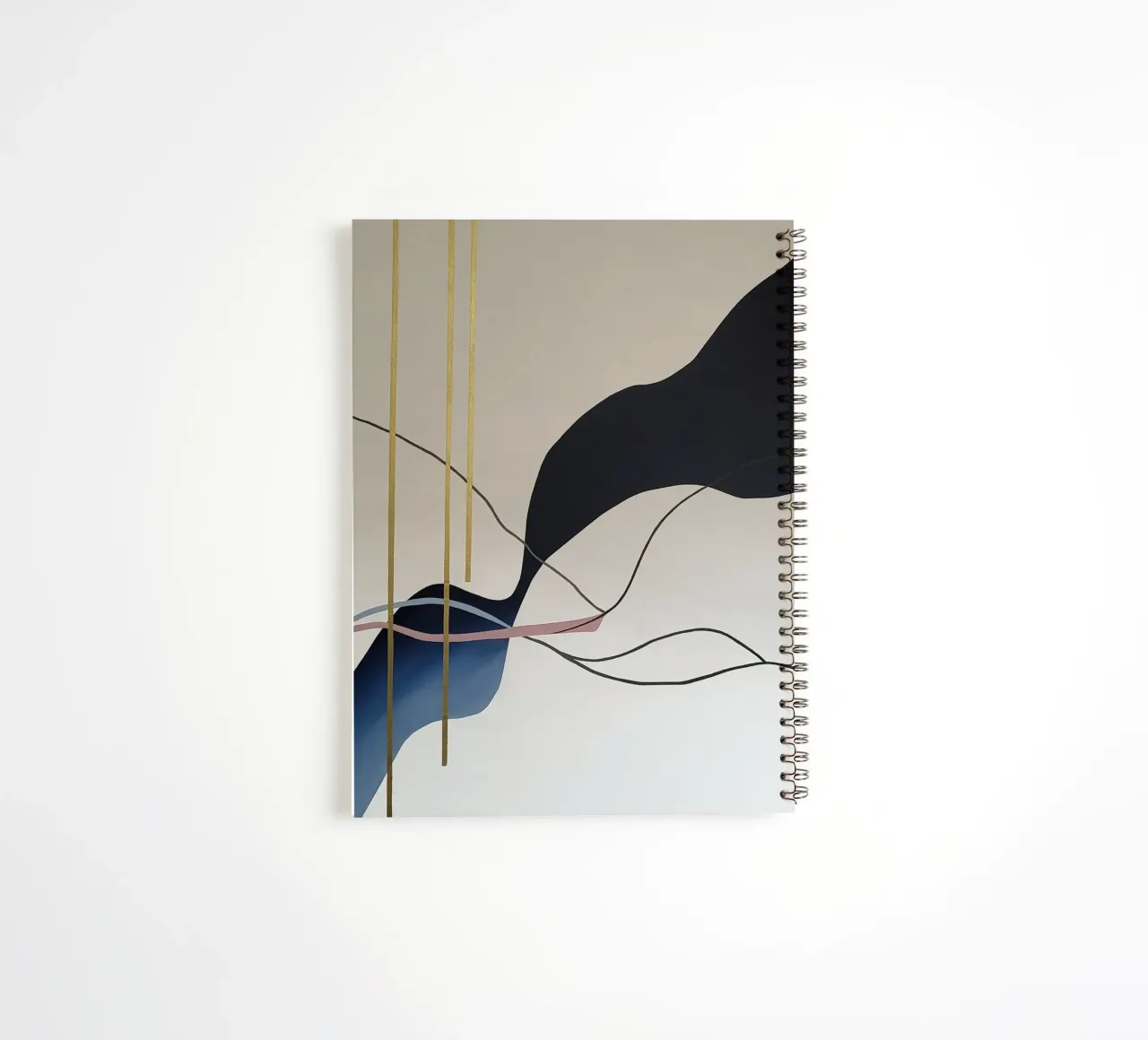 Abstract Flow with Gold and Pink Lines diario ad anelli da Artbyvo