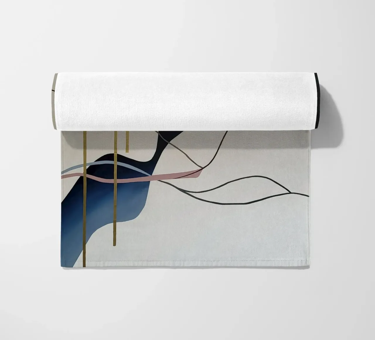 Abstract Flow with Gold and Pink Lines beach towel by Artbyvo